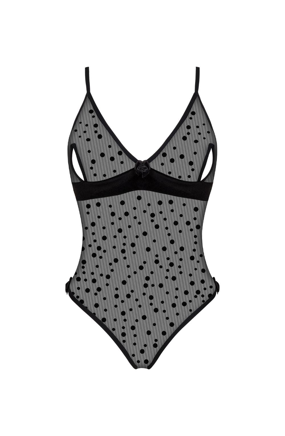 Beauty Night Amalia lightweight mesh Mesh Bodysuit with Cutouts and Adjustable Straps - Bodybloom