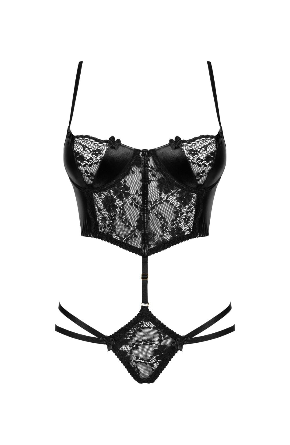 Beauty Night Nirvina Set Elegant Lace and Latex-Like Nightwear Ensemble - Bodybloom