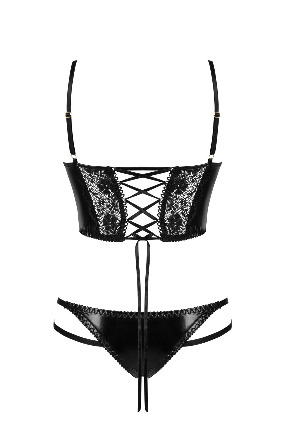 Beauty Night Nirvina Set Elegant Lace and Latex-Like Nightwear Ensemble - Bodybloom