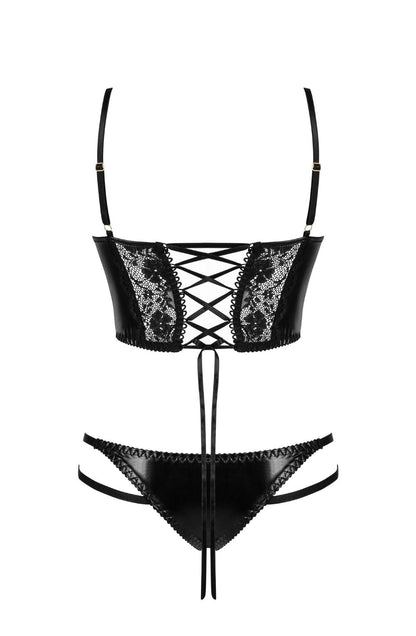 Beauty Night Nirvina Set Elegant Lace and Latex-Like Nightwear Ensemble - Bodybloom