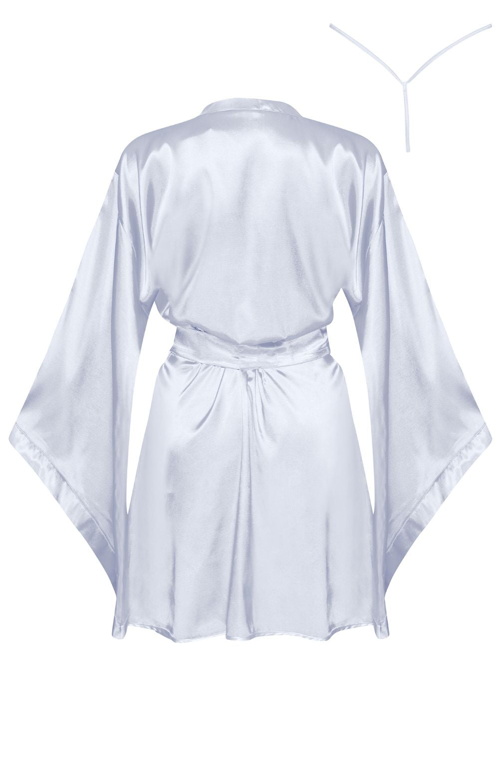 Beauty Night Samira Silver Peignoir with Waist Belt and Matching Underwear Set - Bodybloom