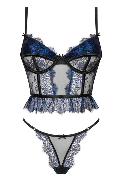 Beauty Night Saphira Romantic Nightwear Set with Corset and Panties - Bodybloom