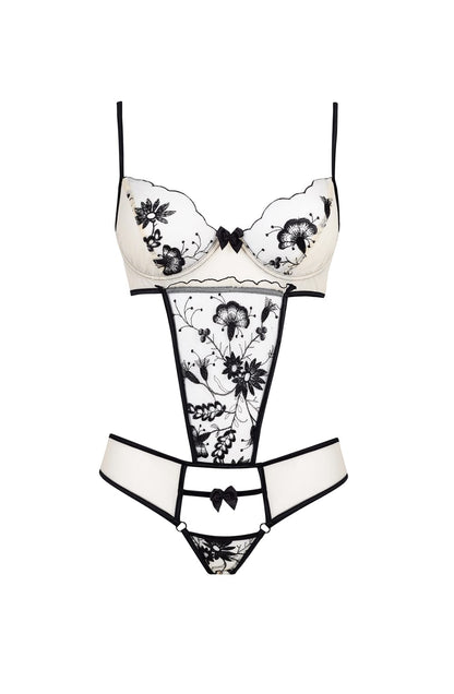 Beauty Night Savannah Lace Body Embroidered Floral Nightwear with Adjustable Straps - Bodybloom