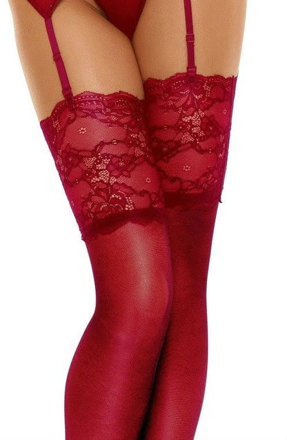 Beauty Night Romance Cherry Stockings 20 Denier with Wide Lace Top