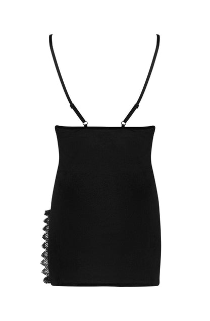 Beauty Night Paloma Velour Dress with Deep Neckline and Guipure Lace Detail