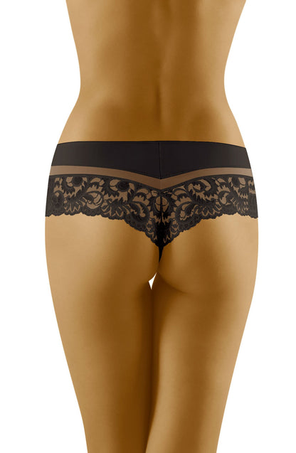 Wolbar Cantata Black Microfibre Shorts with Lace and Tulle Insert