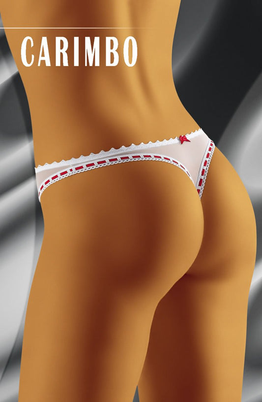 Wolbar Carimbo White Comfortable Matching Brief Sandals with Red Decoration