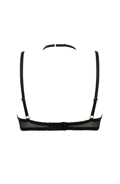 Confidante Bra with Black Eyelash Lace and Adjustable Halter Neck Strap