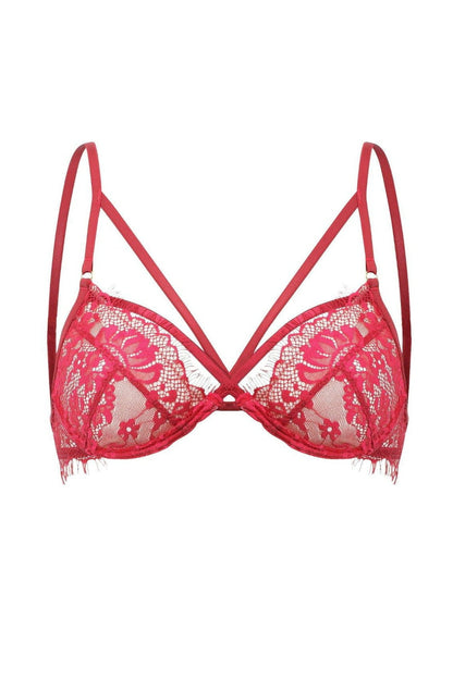 Confidante Forever Young Red Lace Underwired Bra with Strappy Detail