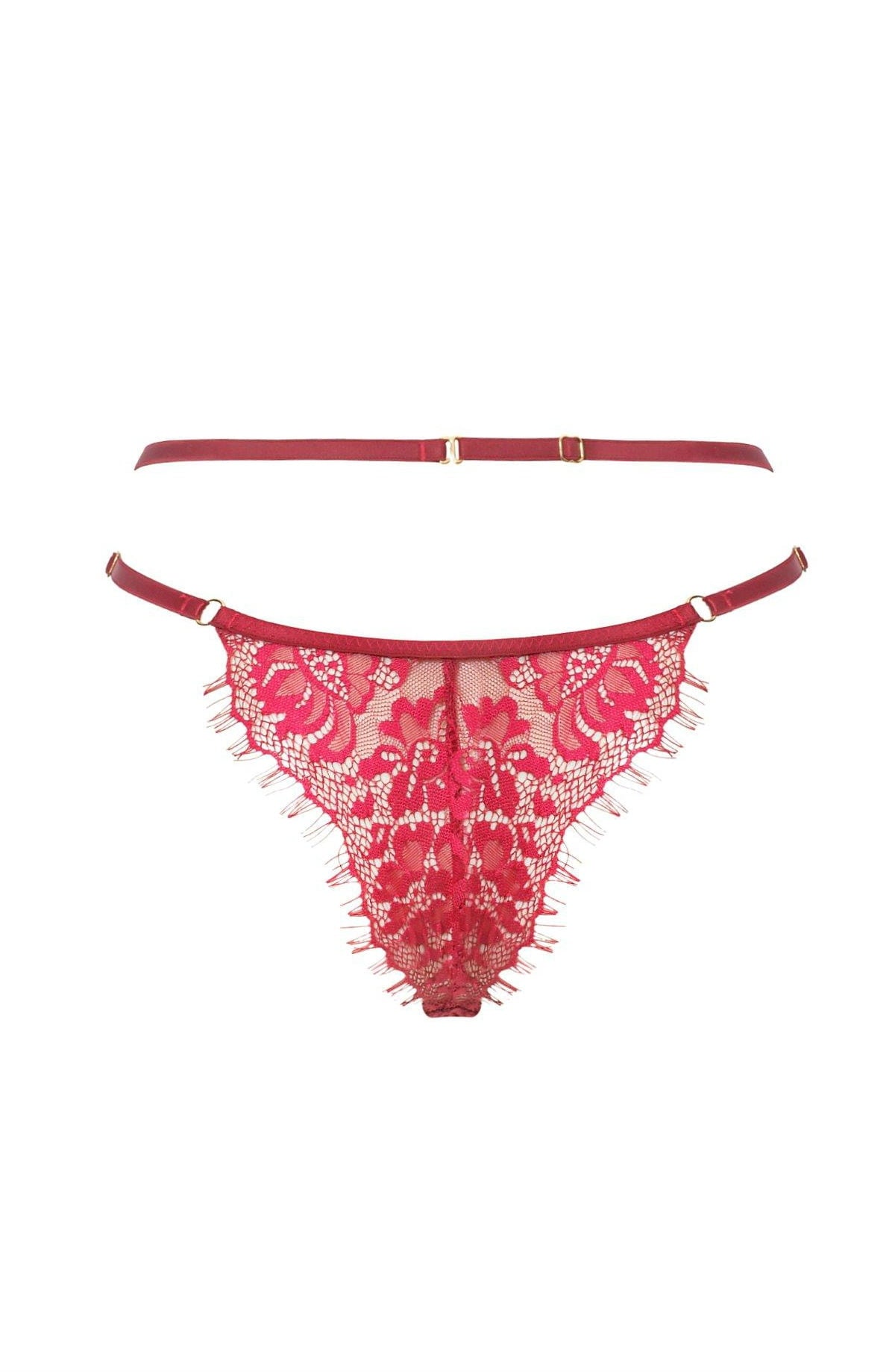 Confidante Forever Young Red Adjustable Matching Brief with Botanical Lace Detail