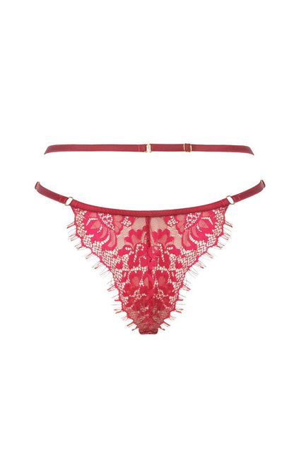 Confidante Forever Young Red Adjustable Matching Brief with Botanical Lace Detail