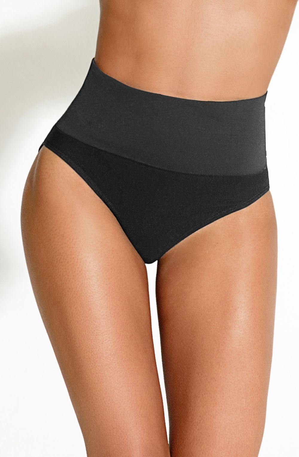 Control Body Nero Seamless Tummy Control Midi Brief Italian-Made Culotte - Bodybloom