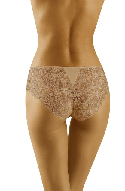Wolbar Deva Beige Lace Brief with Floral Design