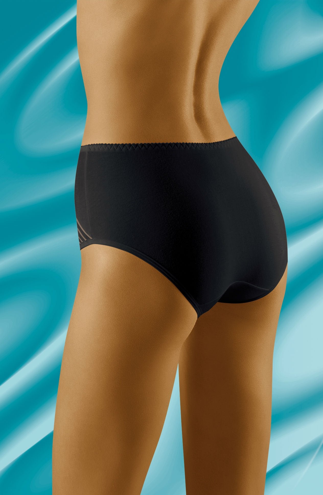 Wolbar Eco-Ma Black Cotton Briefs with lightweight mesh Stripe Panels for Comfort