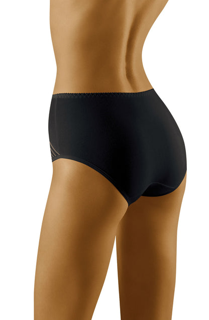 Wolbar Eco-Ma Black Cotton Briefs with lightweight mesh Stripe Panels for Comfort