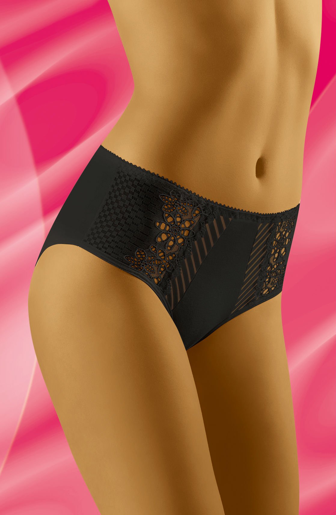 Wolbar Eco-RI Black Maxi Brief with Center Front Panel High Cotton Content