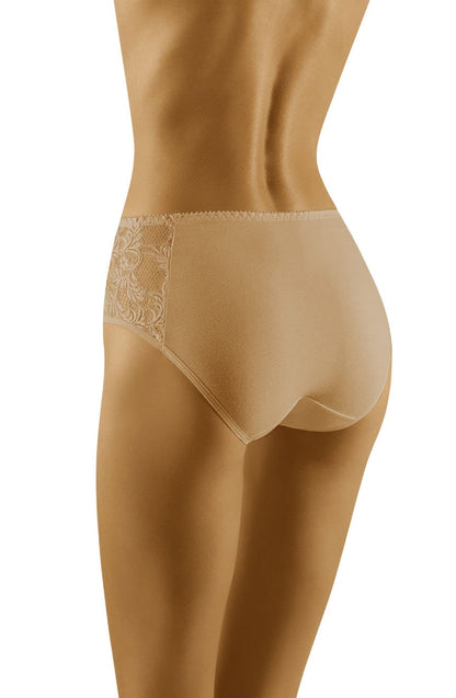 Wolbar Eco-Vu Beige Full Brief with Lace Inserts Underwear