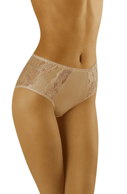 Wolbar Eco-Vu Beige Full Brief with Lace Inserts Underwear