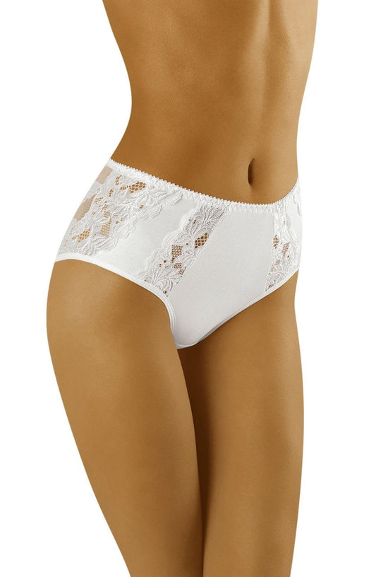 Wolbar Eco-Vu White Cotton Full Brief with Lace Inserts Underwear