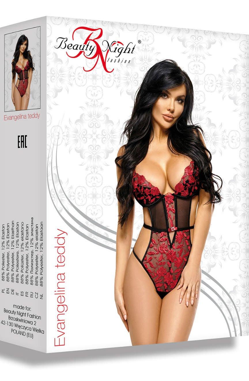 Beauty Night Evangelina Lace Body with Ruby Floral Embroidery and Underwired Cups Nightwear
