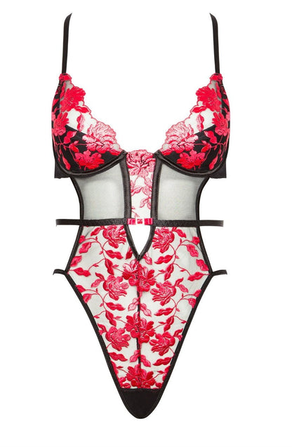 Beauty Night Evangelina Lace Body with Ruby Floral Embroidery and Underwired Cups Nightwear