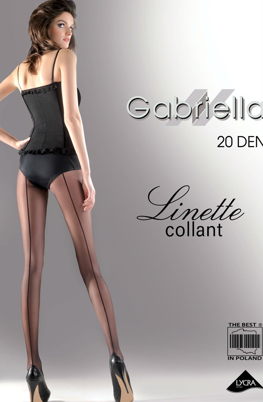 Gabriella Linette Black Back Seam Tights 20 Denier Classic