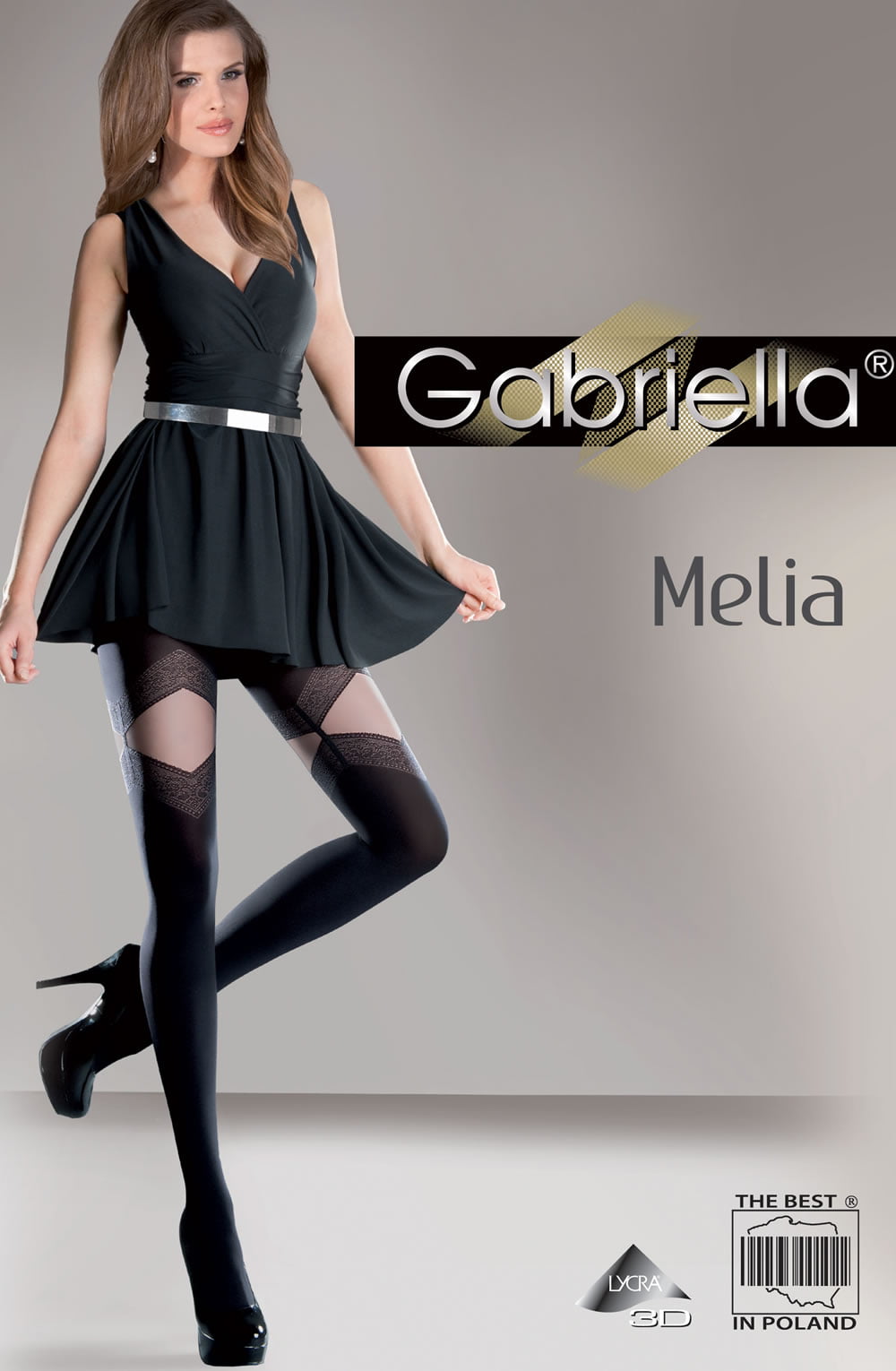 Gabriella Fantasia Melia Black Tights with Lycra 3D Technology