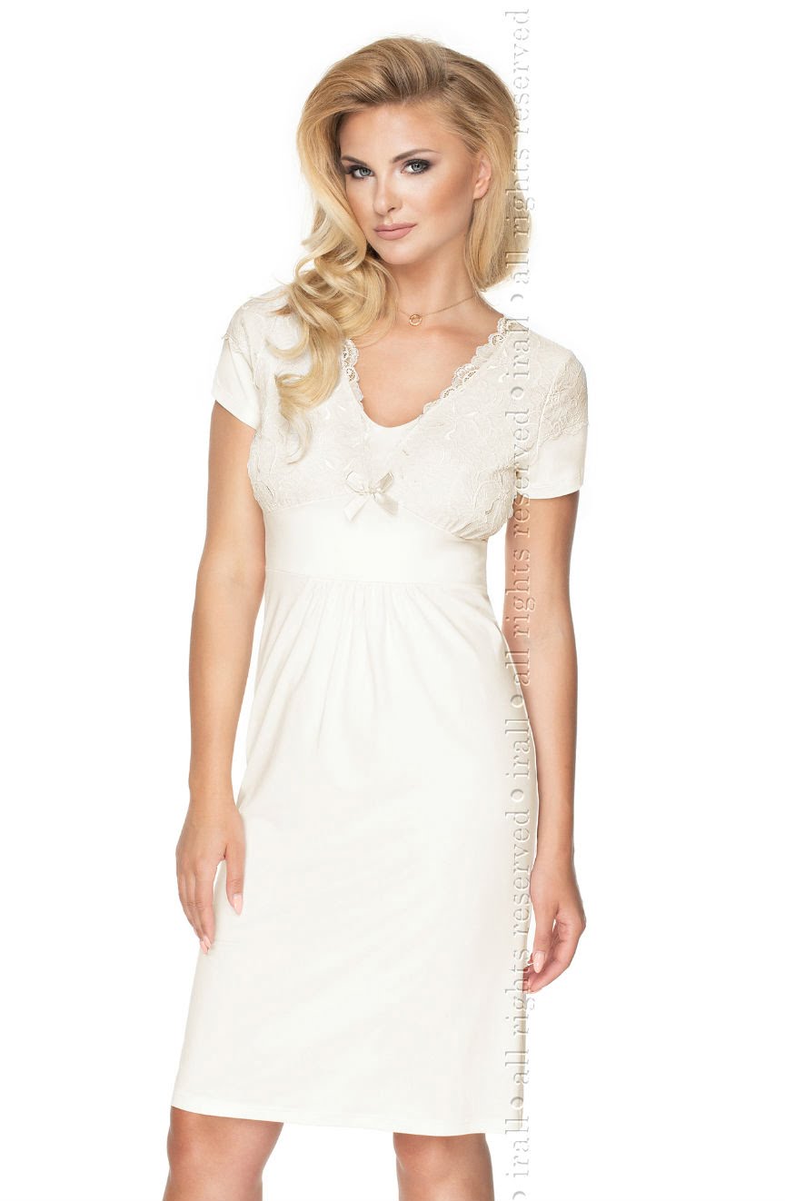 Irall Gia Elegant Viscose Nightdress with Lace and Satin Bow Detail