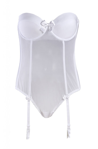 Gracya Naomi White Tulle Bridal Body with Removable Straps for Wedding