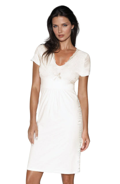 Irall Gia Elegant Viscose Nightdress with Lace and Satin Bow Detail