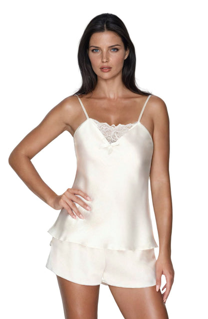 Irall Tori Ivory Satin Lace Short Set Gift Boxed