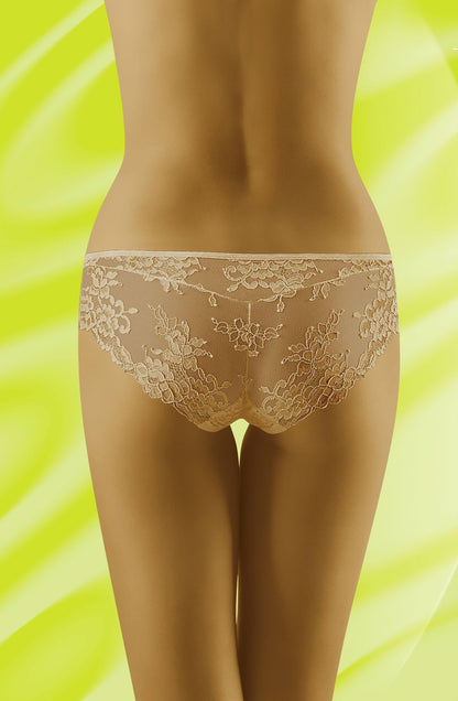 Wolbar Lola Beige Briefs with Lace Trim and Elastic Waistband