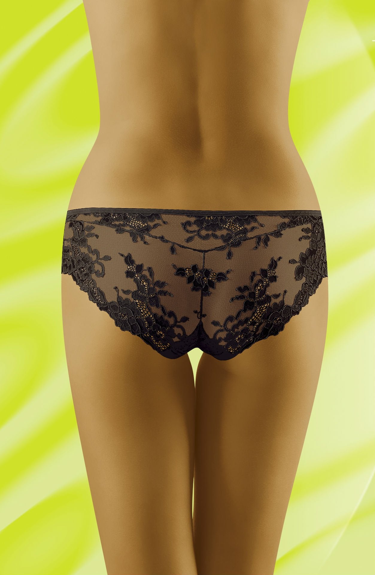 Wolbar Lola Black Lace Trim Comfortable Soft Briefs Underwear