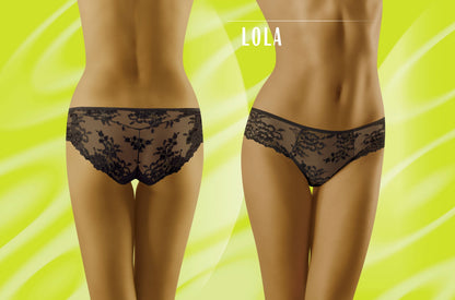 Wolbar Lola Black Lace Trim Comfortable Soft Briefs Underwear