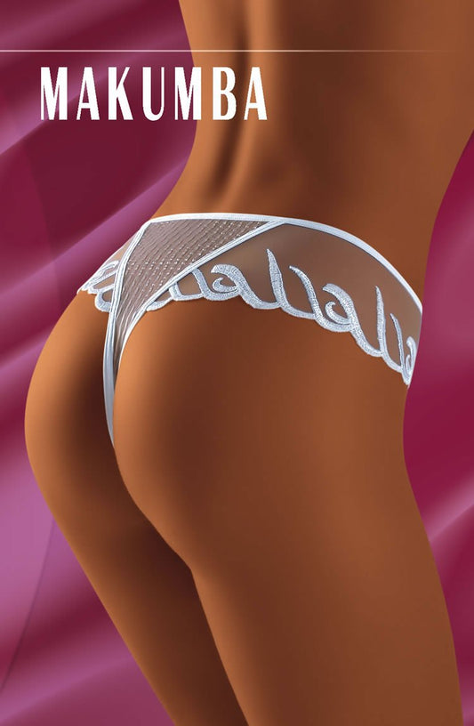 Wolbar Makumba White Matching Brief with Delicate Embroidery Comfortable Elegant Design