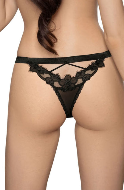 Roza Malani Black Lace Matching Brief with Elastic Waistband Underwear