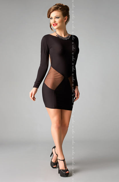 Me Seduce Sophie Black Mini Dress with Open Back and Cut Out Detail
