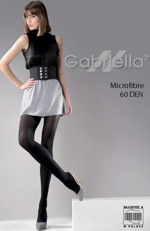 Gabriella Classic Black Nero Microfibre Opaque Tights with LYCRA