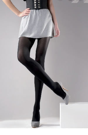 Gabriella Classic Black Nero Microfibre Opaque Tights with LYCRA