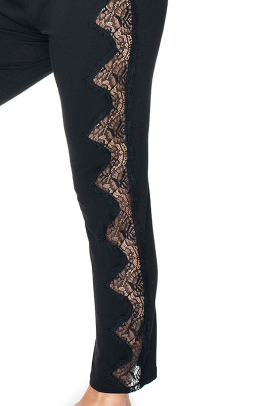 Irall Pandora Black Lace Trim Elegant Pyjama Set