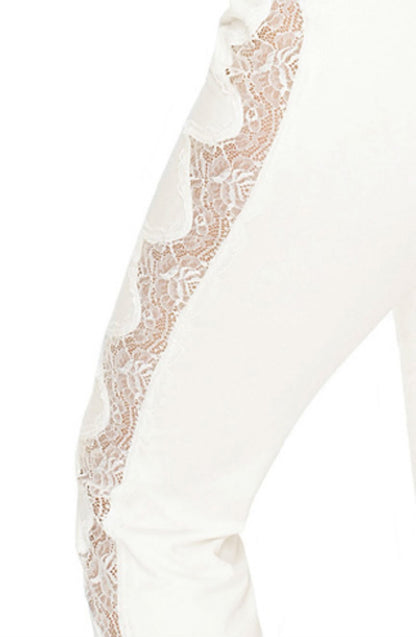 Irall Pandora Ecru Lace Trim Elegant Pyjama Set