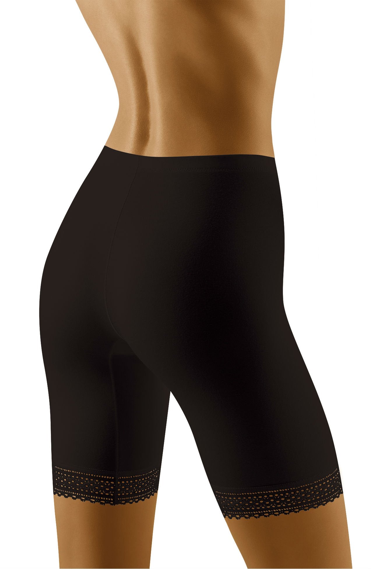 Wolbar Rona Black Shaping Shorts with Elasticated Lace Waistband
