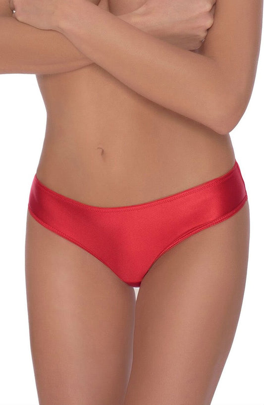 Roza Ali Red Brief with Floral Lace and Satin Bow
