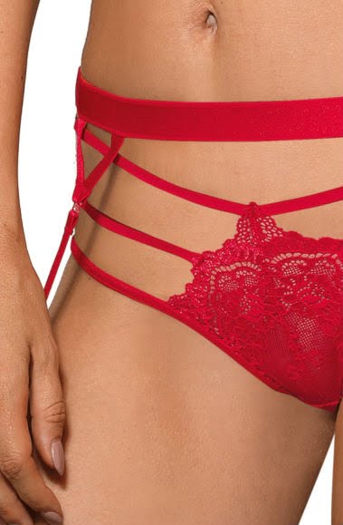 Roza Cyria Red Lace waist detail Belt with Adjustable Straps