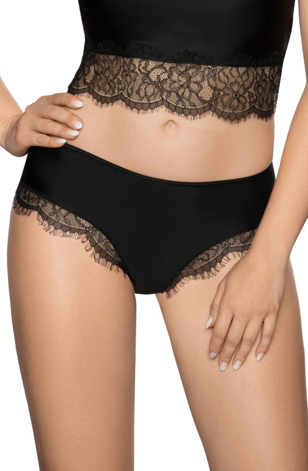 Roza Erii Black Lace Brief with Criss Cross Back Design for Women