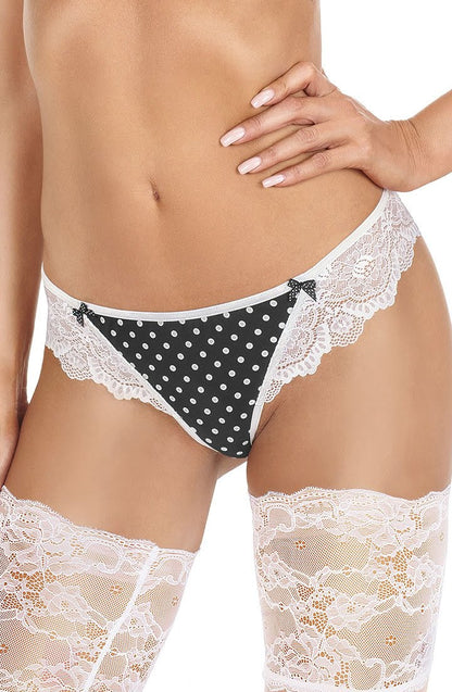Roza Ewolet Ecru Embroidered Lace Polka Dot Underwear Matching Brief