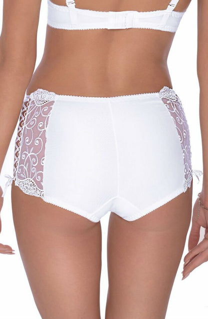 Roza Ginewra White Lace Embroidered Bridal Shorts Short
