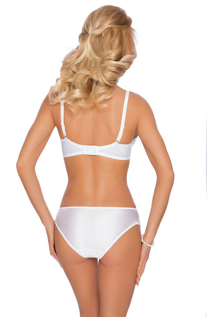 Roza Kalisi White Floral Embroidery Soft Cup Bra with Scalloped Lace
