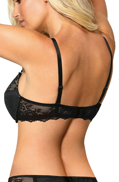 Roza Kena Black Push Up Bra with Detachable Cleavage Accent