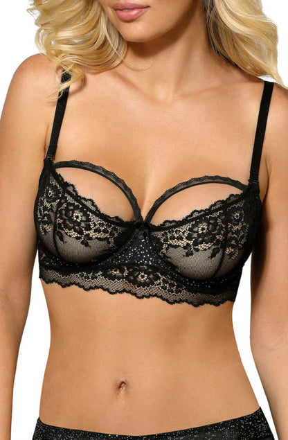Roza Kena Black Soft Cup Bra with Detachable Cleavage Accent